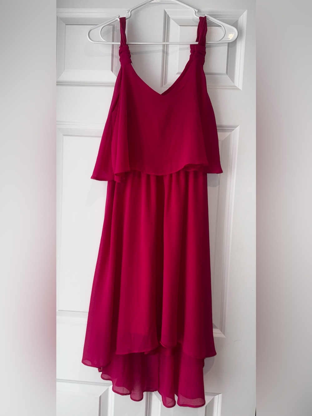 One Clothing Fuchsia Layered Spaghetti Strap Dress